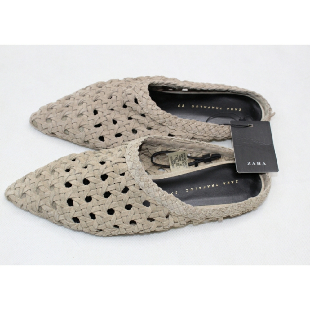 ZARA BRAIDED SPLIT SUEDE LEATHER MULE 6.5 - Picture 6 of 8